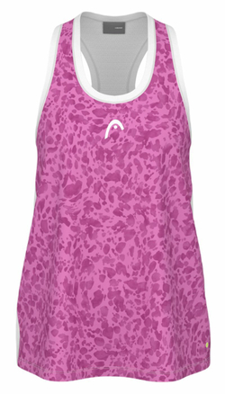 Футболка для девочки теннисная Head Girls Vision Agility Tank Top - print vision/vivid pink
