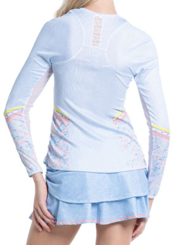 Женская теннисная футболка (dł. Рукава) Lucky in Love Liberty In Love Chambray Blossom Long Sleeve - light denim # XS