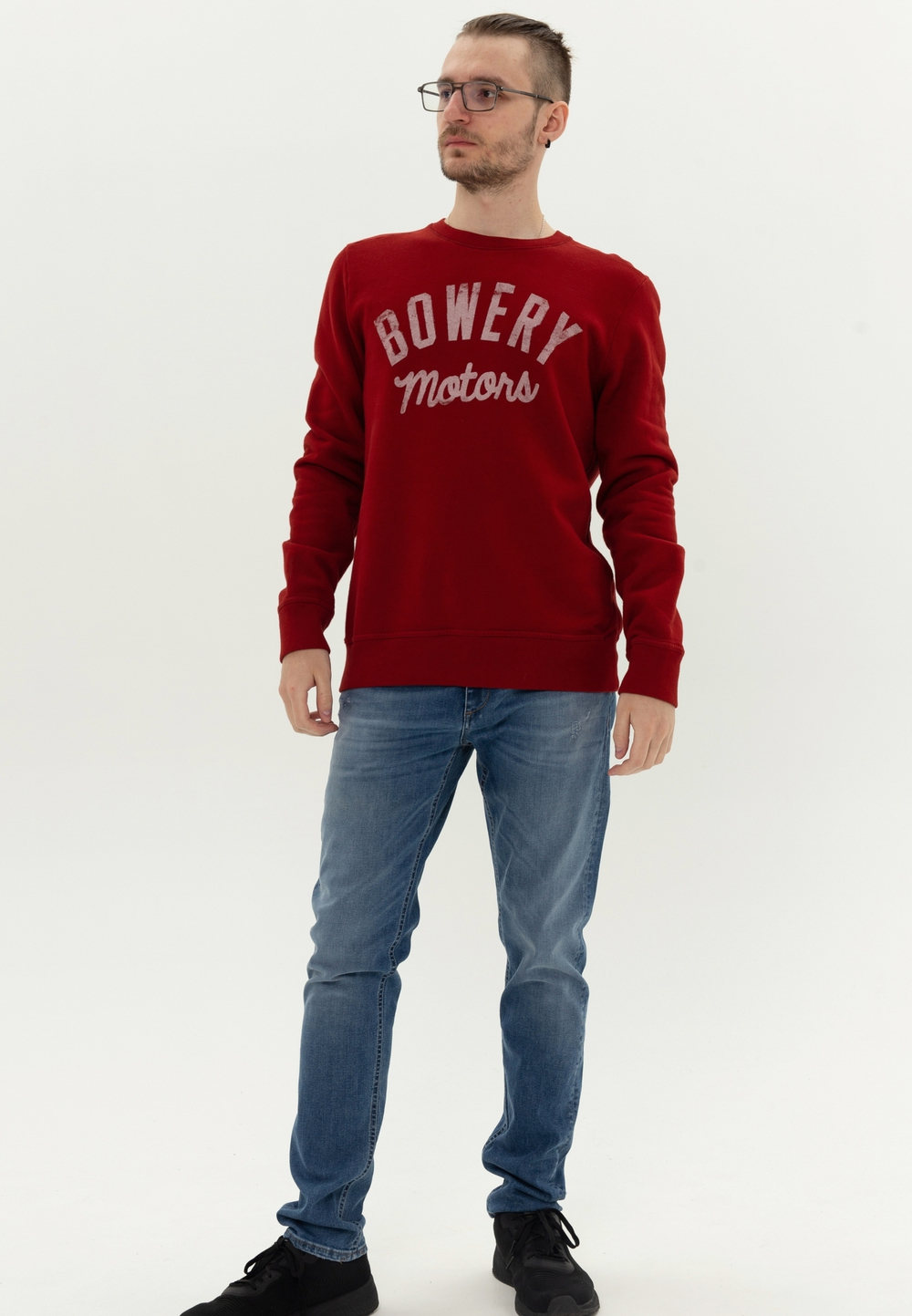 Свитшот Bowery NYC "Bowery Motors" Fleece Carmine