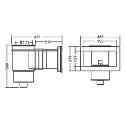 Скиммер для бассейна до 30м² под пленку - 9 м³/ч, ВР1½", ABS-пластик - EM0020V, Emaux