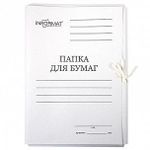 Папка с завязками ДЕЛО inФОРМАТ А4 белый немелов. картон 280 г/м2