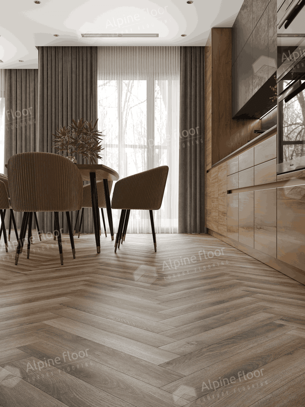 Ламинат Alpine Floor Herringbone 8 Pro 8 мм Дуб Пикардия 1.3465 м2