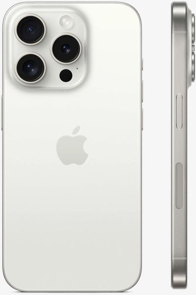 Смартфон Apple iPhone 15 Pro 128 ГБ (nano-SIM и eSIM), Белый титан | White Titanium