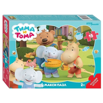 Макси-пазл 15эл. контурный "Тима и Тома" (Степ пазл)