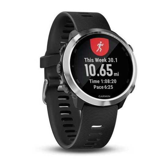 Спортивные смарт часы Garmin Forerunner 645 Music серебристые с черным ремешком 010-01863-30