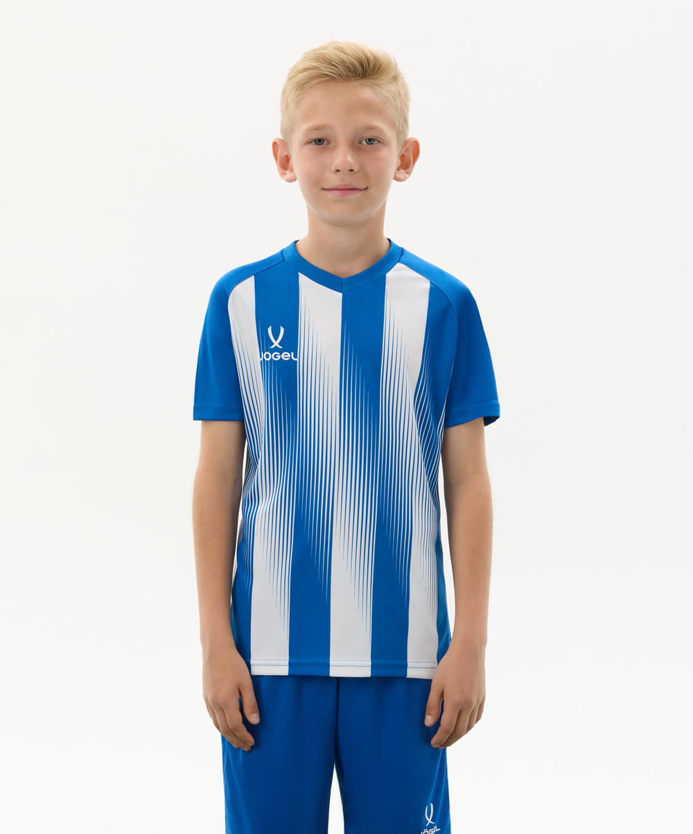 Футболка игровая Jogel Camp Striped Jersey-K, синий Z2/белый 00