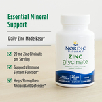 Nordic Naturals, глицинат цинка, 20 мг, 60 капсул