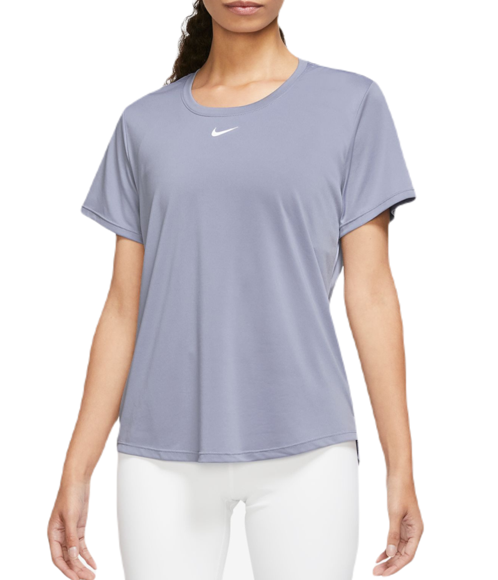 Женская футболка теннисная Nike Dri-FIT One Short Sleeve Standard Fit Top - indigo haze/white