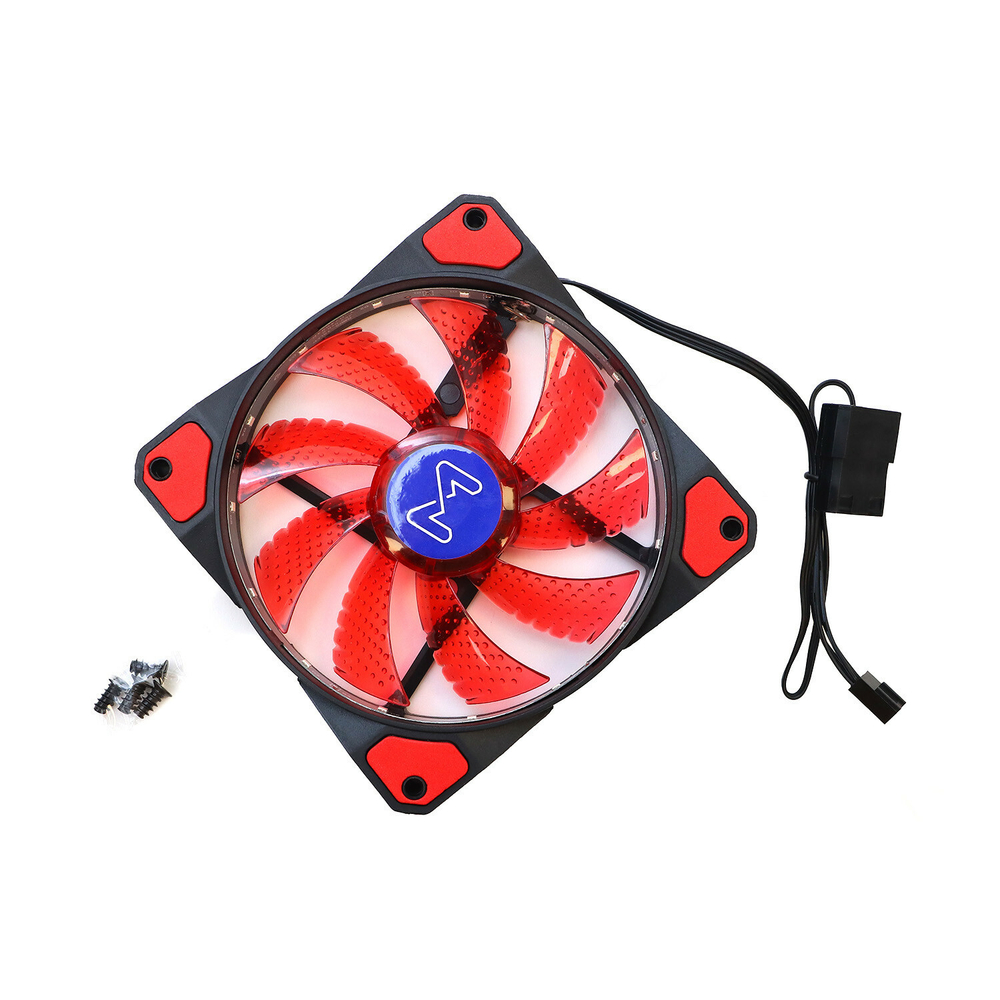 Mastero MF-120, 120мм, 3-pin+Molex/Red, 1200rpm, 40CFM, 20дБ, антивибрационные прокладки (MF120RV1)