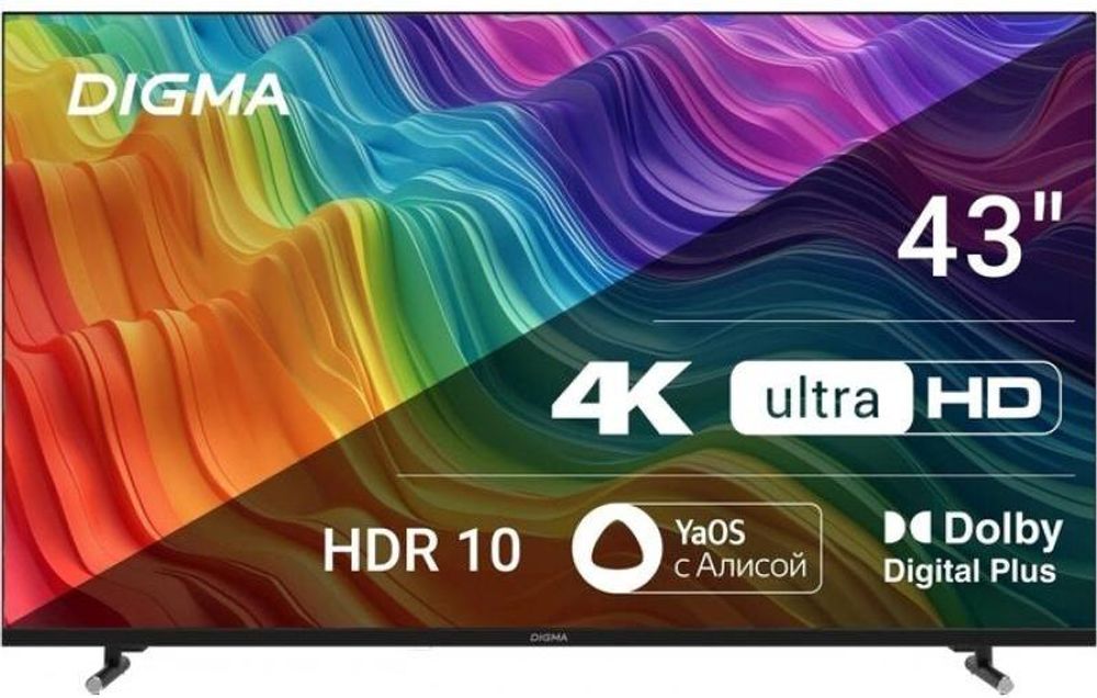 ЖК телевизор Digma DM-LED43UBB33(UHD Smart,Yandex,frameless,meta