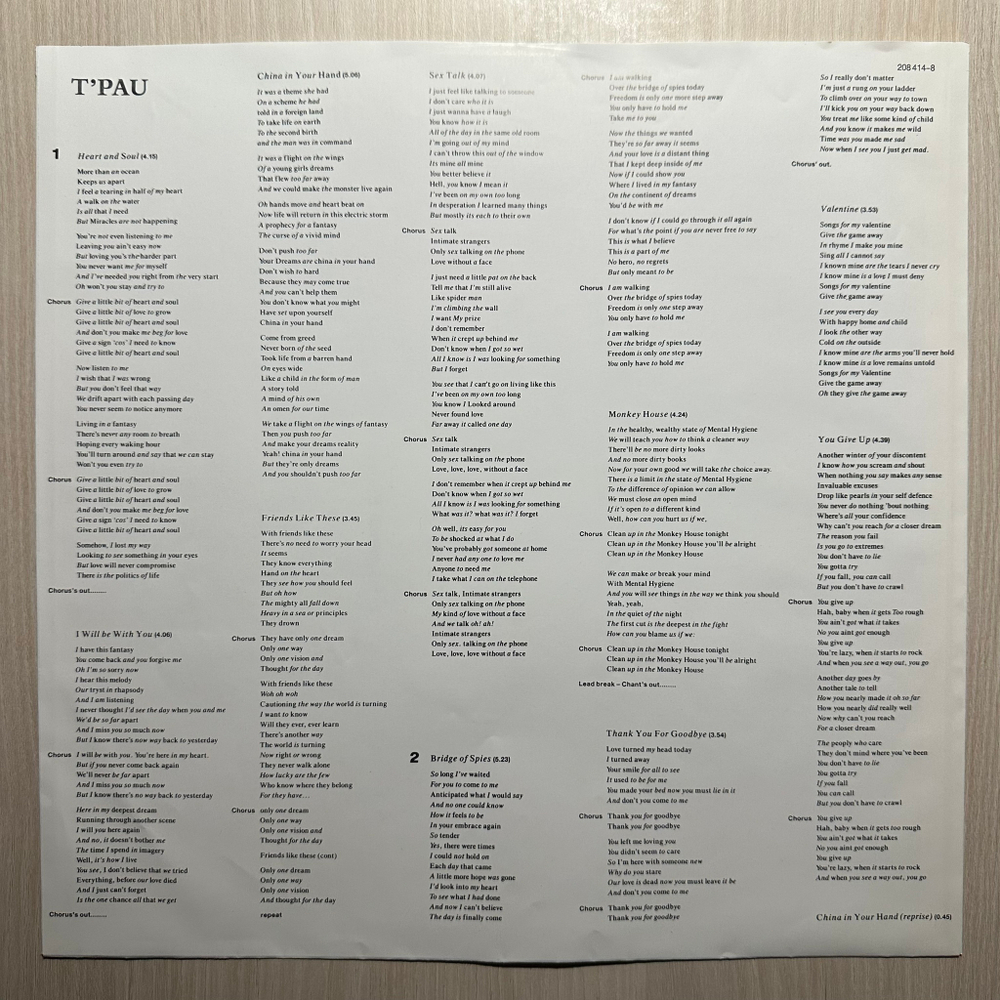 T'Pau - Bridge Of Spies (Европа 1987г.)