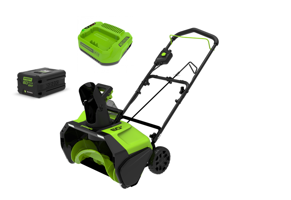 Аккумуляторный снегоуборщик Greenworks GD60PSTk8, 2602907UH, 60v, 51 см, АКБ 8 А·ч и ЗУ