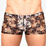 Мужские сетчатые боксеры с бежевыми розами Rose Boxer (Размер: S) (Цвет: черный)