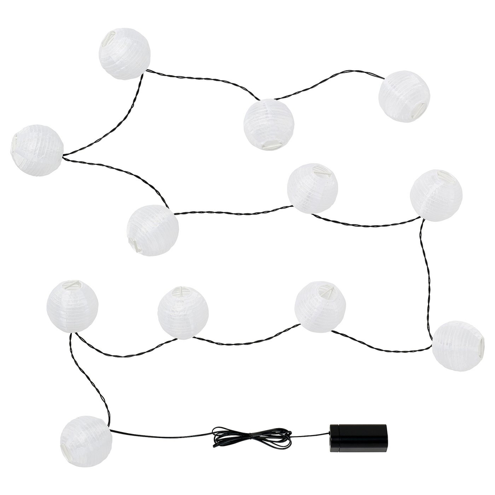 IKEA SOLVINDEN  (ИКЕА СОЛВИНДЕН)  -  Гирлянда LED, 12 лампочек - на батарейках белый
