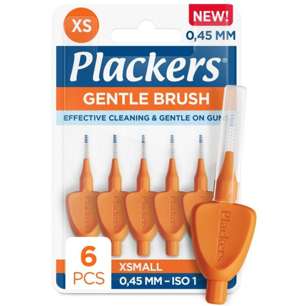 Межзубные ёршики Plackers Gentle Brush Size1 (XS), 0.45 мм, в упаковке 6 шт. (Бельгия)