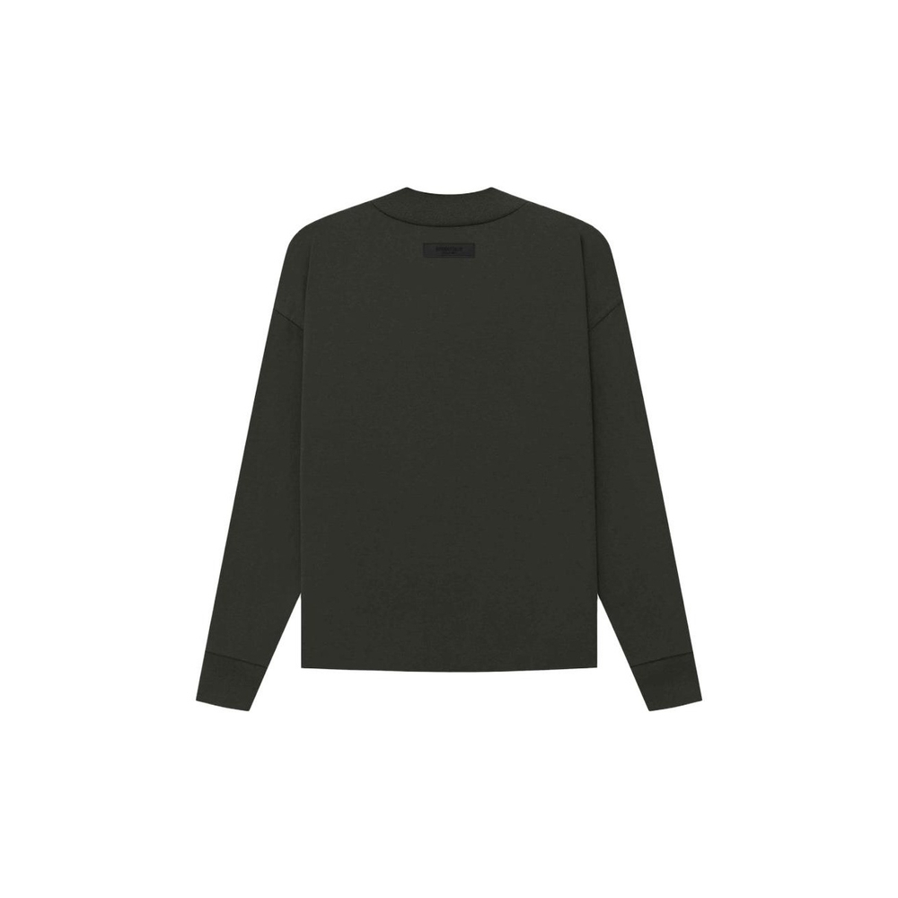 Худи Fear of God Essentials Long Sleeves T-Shirt Off Black, FOG-SS23-076