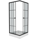 Душевой уголок Niagara Nova NG-0180-14 80х80 профиль Черный стекло прозрачное с принтом
