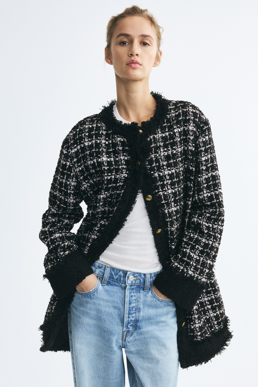 Платье из ткани букле на пуговицах - H&M
