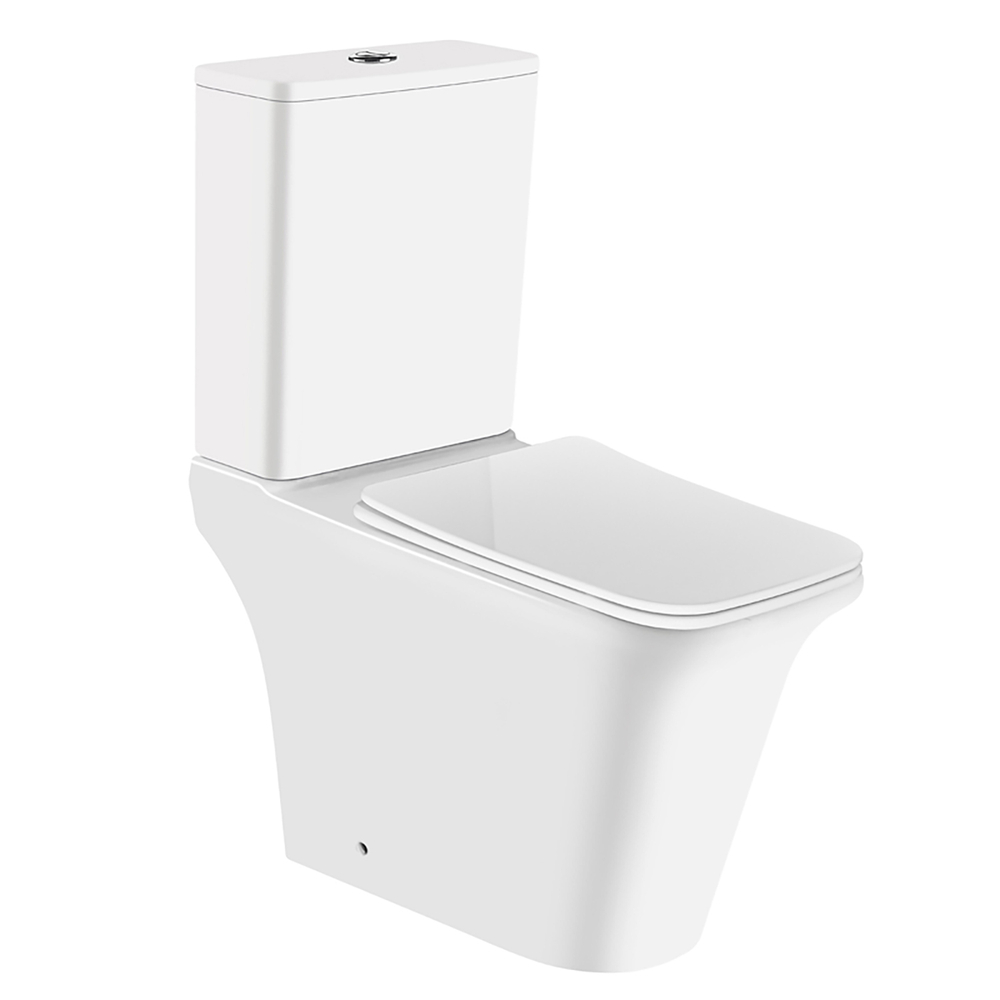 Унитаз-компакт безободковый Azario Avero AZ-3121 с крышкой-сиденьем микролифт, белый