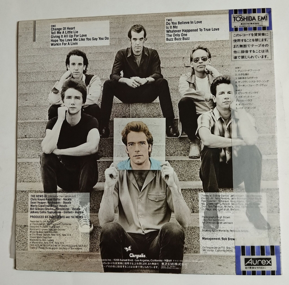 Винтажная виниловая пластинка LP Huey Lewis And The News Picture This (Japan 1982) (Obi)