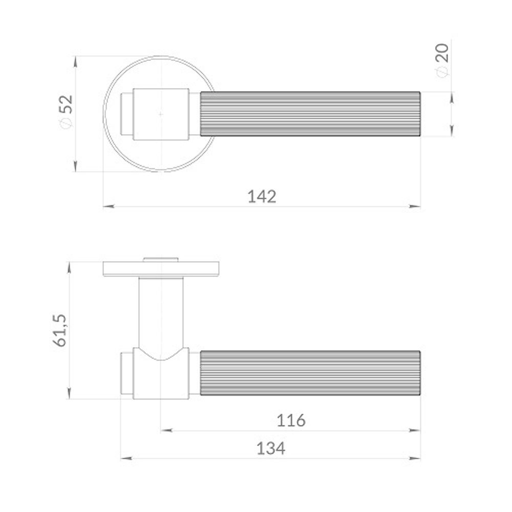 Ручка раздельная PUNTO SHELL EST.R52 CP-8 хром /60483/