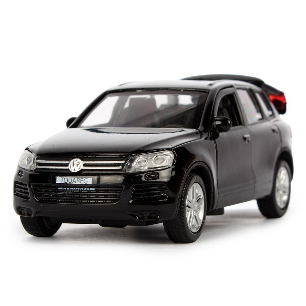 Модель ин. мет. "Volkswagen Touareg" 12см, двери, багаж, черный, коробка TOUAREG-12-BK (Технопарк)