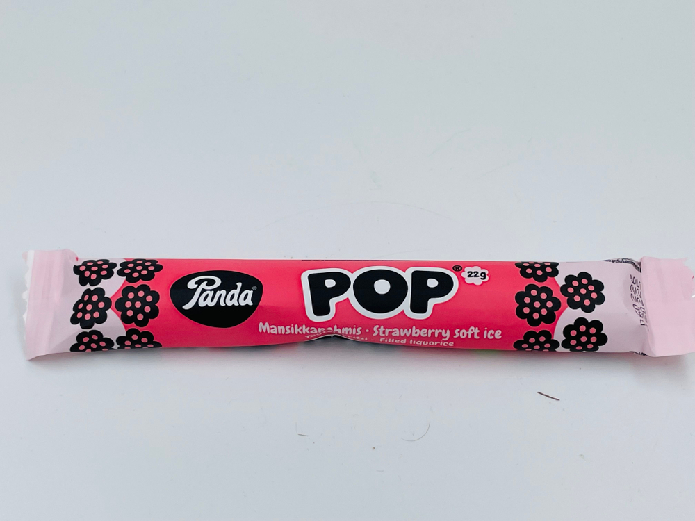 Лакрица Panda POP набор (4 шт. по 22 г) с клубничной начинкой, 88 г (Из Финляндии)