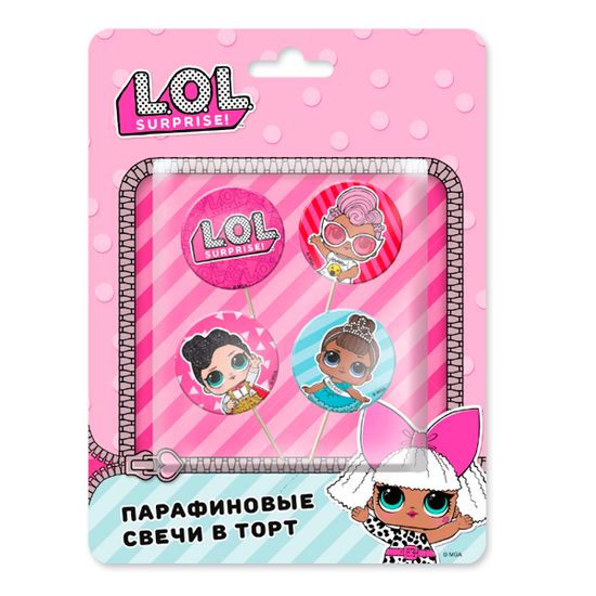 Набор свечей на шпажках 4шт Кукла ЛОЛ (LOL)