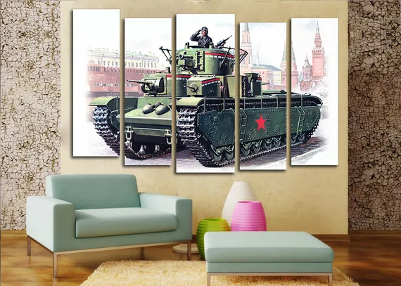 Модульная картина " Танк Т-35 "