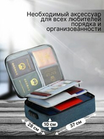 Водонепроницаемый органайзер для документов большой емкости сумка для хранения, синий