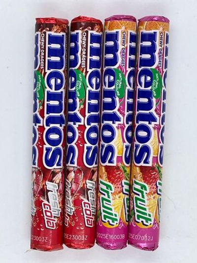 Mentos Жевательное драже микс - кола и фруктовая, (4 шт х 37.5 г), 150 г (Из Финляндии)