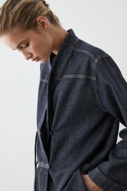 Massimo Dutti Джинсовая куртка-рубашка, темно-синий