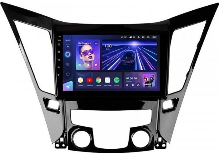 Магнитола для Hyundai Sonata 6 YF 2010-2013 (без штатного усилителя) - Teyes CC3 монитор 9" QLED на Android 10, Быстрая, CarPlay, 4G SIM-слот