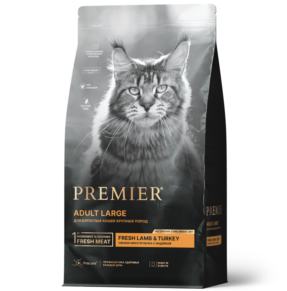 Premier Корм для кошек крупных пород с Ягненком и Индейкой
