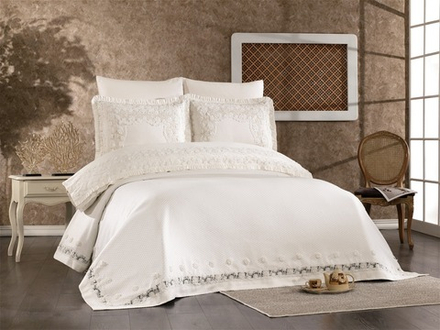 Gelin Home КПБ 6 пр. ANGEL кремовый цвет пододеяльник 200*220, простынь 240*260, наволочки 50*70 2шт, декоративные наволочки 50*70 2шт GLNN013
