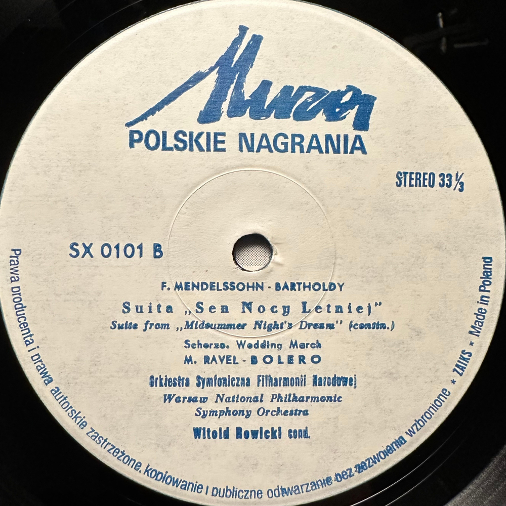 Мендельсон - Сон в летнюю ночь, Равель - Болеро (Польша 1990г.)