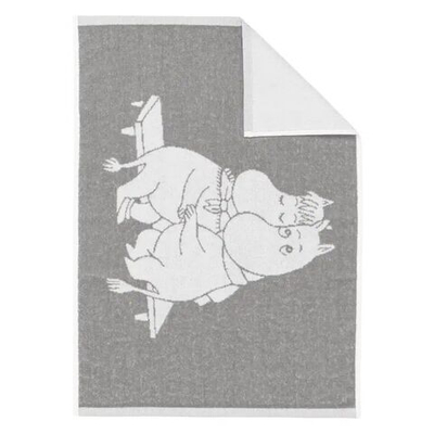 Полотенце 50x70 см Moomin Arabia, серое с Муми-тролльлями, с петлей, (из Финляндии)