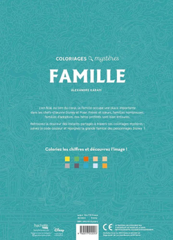 Раскраска по номерам Coloriages mysteres Disney - Famille, 128стр.