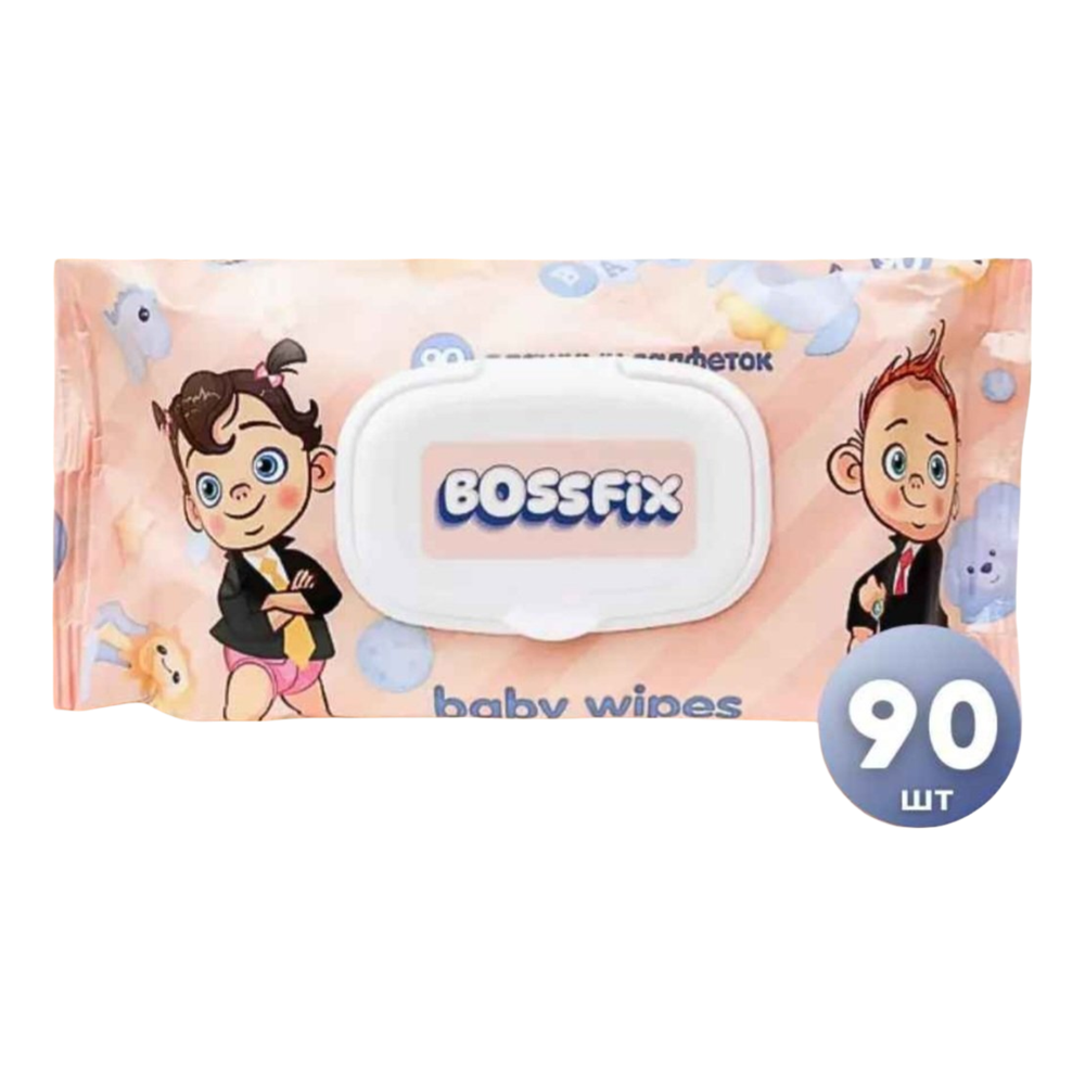 Салфетки влажные BOSSFIX детские гипоаллергенные 90 шт