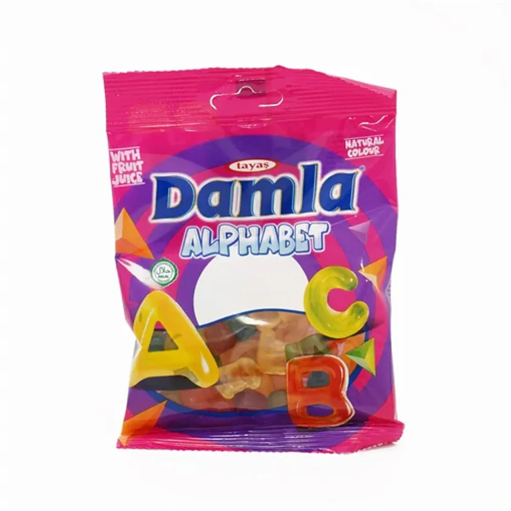 Жевательный желейный мармелад DAMLA GUMMY алфавитпакет 80 гр