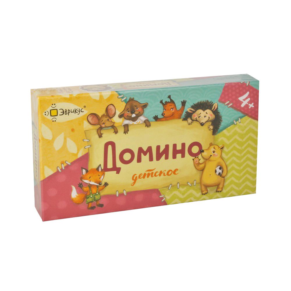 Игра настольная Домино детское, Эврикус BG-12018 Игра настольная Домино детское, Эврикус BG-12018