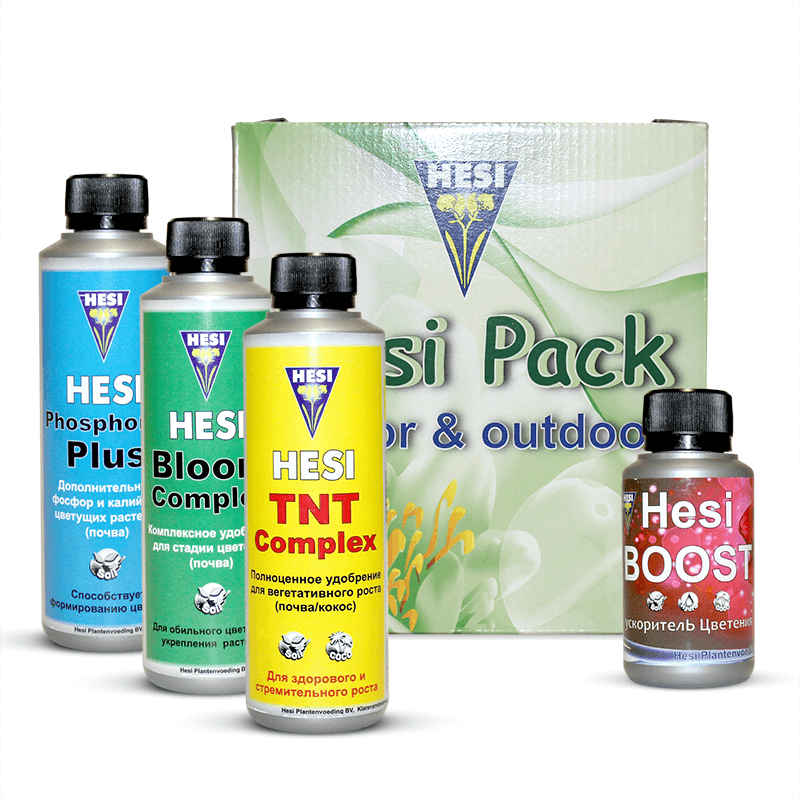 Состав набора удобрений Hesi Pack Soil для почвы: TNT, Bloom, Phosphorus Plus, Boost