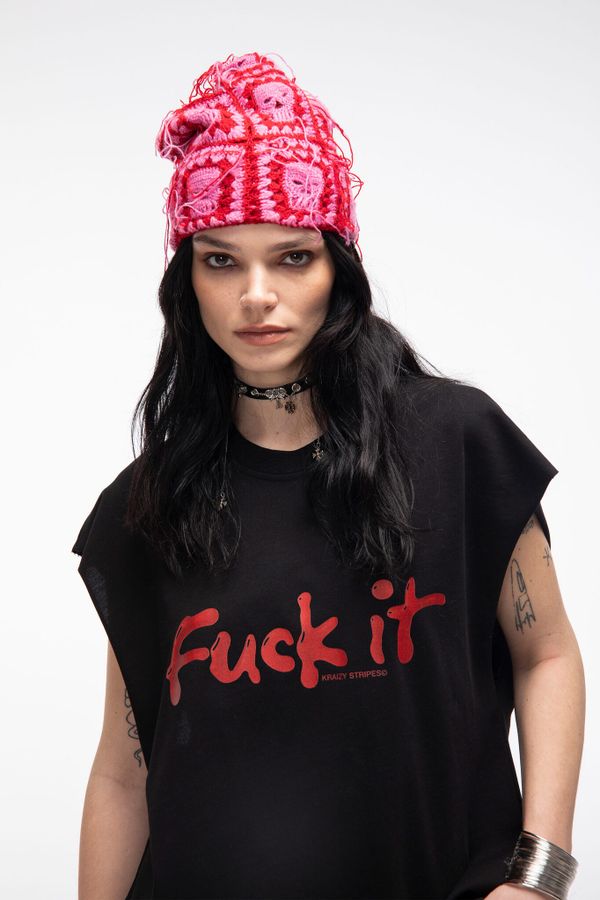 Футболка Без рукавов Fuck It черная - фото 6