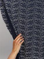 Ткань кружевная гипюр стрейч 160 г/м², ш.150см, арт.SZ031636 цв.142 темно-синий, уп.1м