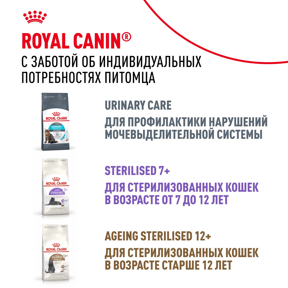 Royal Canin Sterilised 37 Стерилайзд Корм сухой для взрослых стерилизованных кошек в возрасте от 1 года до 7 лет 10кг