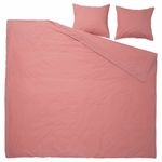 Комплект постельного белья IKEA ANGSLILJA (ЭНГСЛИЛЯ), Двуспальный, Темно-розовый, 240x220, 50x80 см
