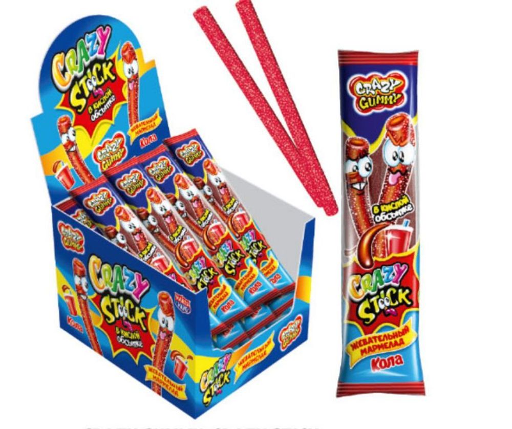 Мармелад в кислой обсыпке "Crazy Gammy" кола 20гр