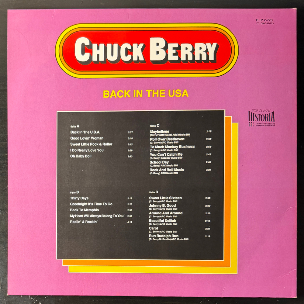 Chuck Berry ‎– Back In The USA 2LP (Дания)