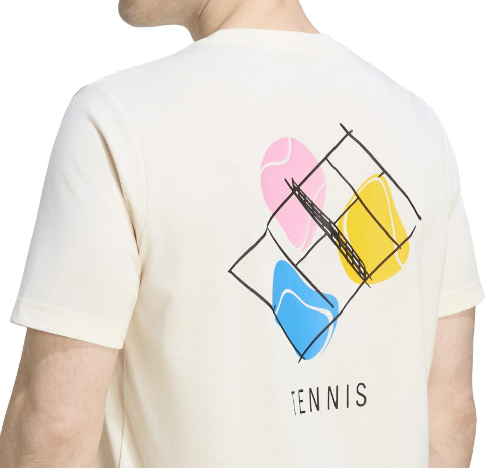 Теннисная футболка Adidas US Graphic - cream white