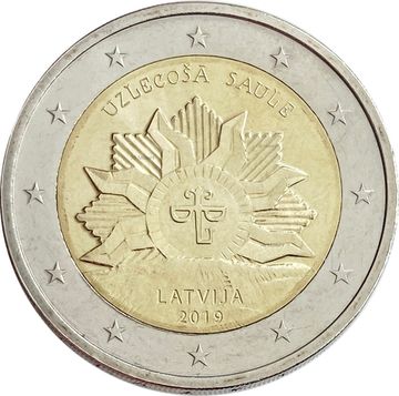 2 евро 2019 Латвия «Восходящее солнце»